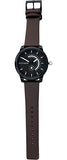 Tommy Hilfiger Denim Black Dial Brown Leather Strap Watch for Men - 1791478