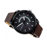 Tommy Hilfiger Denim Black Dial Brown Leather Strap Watch for Men - 1791478