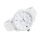 Tommy Hilfiger Denim Analog White Dial White Rubber Strap Watch for Men - 1791481