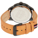 Tommy Hilfiger James Quartz Black Dial Brown Leather Strap Watch For Men - 1791486