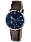 Tommy Hilfiger Cooper Blue Dial Brown Leather Strap Watch for Men - 1791508