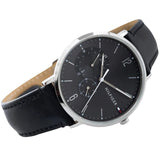 Tommy Hilfiger Brooklyn Black Dial Black Leather Strap Watch for Men - 1791509