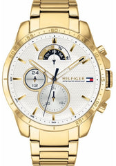 金 Tommy Hilfiger Iconic Quartz White Dial Gold Steel Strap