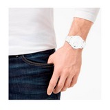 Tommy Hilfiger Denim White Dial White Rubber Strap Watch for Men - 1791558