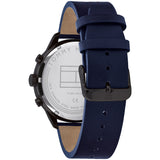 Tommy Hilfiger Chase Grey Dial Blue Leather Strap Watch for Men - 1791578