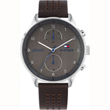 Tommy Hilfiger Chase Quartz Brown Dial Brown Leather Strap Watch for Men - 1791579