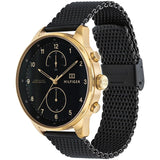 Tommy Hilfiger Chase Quartz Black Dial Black Mesh Bracelet Watch for Men - 1791580