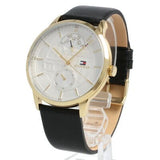 Tommy Hilfiger Hunter White Dial Black Leather Strap Watch for Men - 1791606