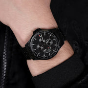Tommy Hilfiger Shawn Quartz Black Dial Black Steel Strap Watch for Men - 1791611