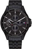 Tommy Hilfiger Shawn Quartz Black Dial Black Steel Strap Watch for Men - 1791611