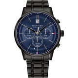 Tommy Hilfiger Kyle Quartz Blue Dial Black Steel Strap Watch for Men - 1791633