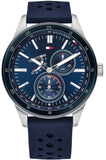 Tommy Hilfiger Austin Quartz Blue Dial Blue Rubber Strap Watch for Men - 1791635