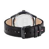 Tommy Hilfiger Austin Black Dial Black Leather Strap Watch for Men - 1791638