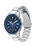 Tommy Hilfiger Austin Blue Dial Silver Steel Strap Watch for Men - 1791640