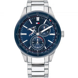 Tommy Hilfiger Austin Blue Dial Silver Steel Strap Watch for Men - 1791640