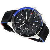 Tommy Hilfiger Bank Quartz Black Dial Black Rubber Strap Watch for Men - 1791724