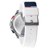 Tommy Hilfiger Denim White Dial White Rubber Strap Watch for Men - 1791558