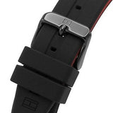 Tommy Hilfiger Mason Black Dial Black Rubber Strap Watch for Men - 1791793