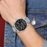 Tommy Hilfiger Asher Chronograph Black Dial Silver Steel Strap Watch For Men - 1791852