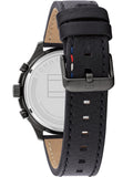 Tommy Hilfiger Asher Chronograph Black Dial Black Leather Strap Watch For Men - 1791854