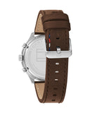 Tommy Hilfiger Asher Chrongraph Blue Dial Brown Leather Strap Watch For Men - 1791855