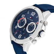 Tommy Hilfiger Blaze Chronograph Blue Dial Blue Rubber Strap Watch For Men - 1792027