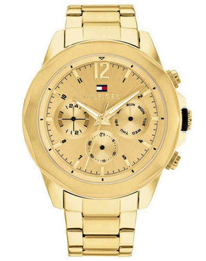 Tommy Hilfiger Lars Chronograph Gold Dial Gold Steel Strap Watch For Men - 1792060