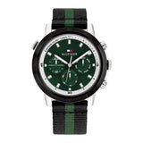 Tommy Hilfiger Troy Chronograph Green Dial Two Tone Nylon Strap Watch For Men - 1792107