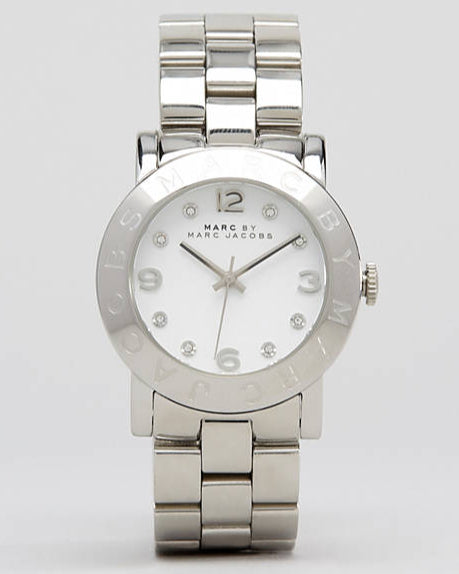 Marc Jacobs Amy White Dial Silver Steel Strap Watch for Women display picture 1