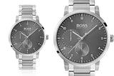 Hugo Boss Oxygen Grey Dial Silver Steel Strap Watch for Men - 1513596