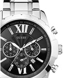 Guess Chronograph Black Dial Silver Steel Strap Watch for Men - W0193G2