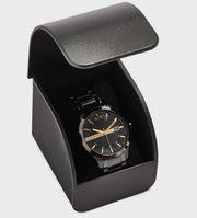 Armani Exchange Hampton Chronograph Black Dial Black Steel Strap Watch For Men - AX2413