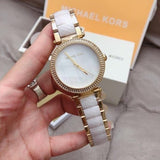 Michael Kors Parker Mother of Pearl Dial Two Tone Steel Strap Watch for Women - MK6400