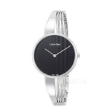 Calvin Klein Drift Black Dial Silver Steel Strap Watch for Women - K6S2N111