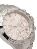 Hugo Boss Novia Chronograph Pink Dial Silver Steel Strap Watch for Women - 1502615