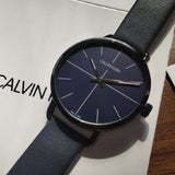 Calvin Klein Even Blue Dial Blue Leather Strap Watch for Men - K7B214VN