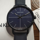 Calvin Klein Even Blue Dial Blue Leather Strap Watch for Men - K7B214VN