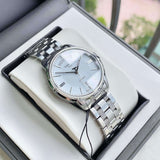 Tissot T Classic Automatic III Day Date White Dial Silver Steel Strap Watch for Men - T065.930.11.031.00