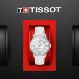 Jam Tangan Tissot Chemin Des Tourelles Powermatic 80 Lady White Dial White Leather Strap Untuk Wanita - T099.207.16.116.00