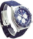 Breitling Super Chronomat B01 44 Blue Dial Blue Rubber Strap Watch for Men - AB0136161C1S1