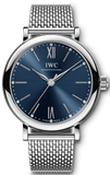 IWC Portofino Automatic Blue Dial Silver Mesh Bracelet Watch for Women - IW357404