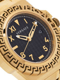Versace Chain Reaction Quartz Black Dial Two Tone Steel Strap Watch for Men - VEDY00619
