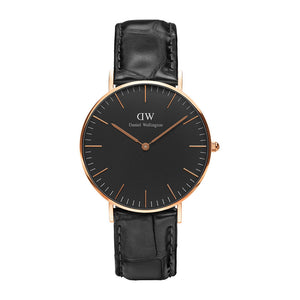 Daniel Wellington Classic Reading Black Dial Black Leather Strap Watch For Women - DW00100141