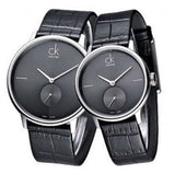 Calvin Klein Accent Black Dial Black Leather Strap Watch for Women - K2Y231C3