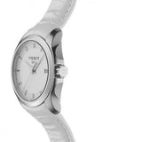 Tissot Couturier Jam Tangan Wanita Tali Kulit Putih Dial Perak untuk Wanita - T035.210.16.011.00