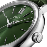 IWC Portofino Automatic Green Dial Green Leather Strap Watch for Women - IW357405