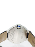 Cartier Ballon Bleu De Cartier Silver Dial Black Leather Strap Watch for Women - WSBB0034