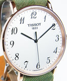 Tissot T Classic Everytime White Dial Green Nylon Strap Watch for Men - T109.610.38.032.00