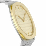 Gucci 25H Quartz Gold Dial Silver Steel Strap Watch for Women - YA163403