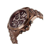 Michael Kors Bradshaw Chronograph Brown Dial Brown Steel Strap Watch For Women - MK6247